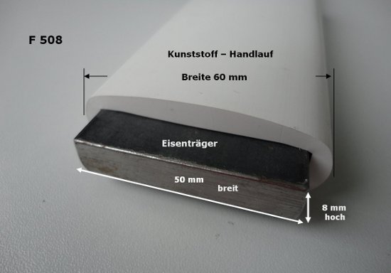 Kunststoff Flachhandlauf F508 - Technisches Bild